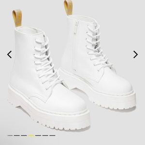 Doc Marten white platform boots